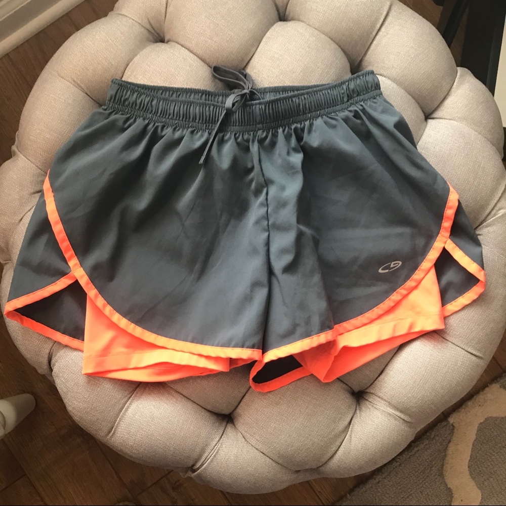 C9 by Champion Gray Orange Athletic Running Shorts Built In XS
